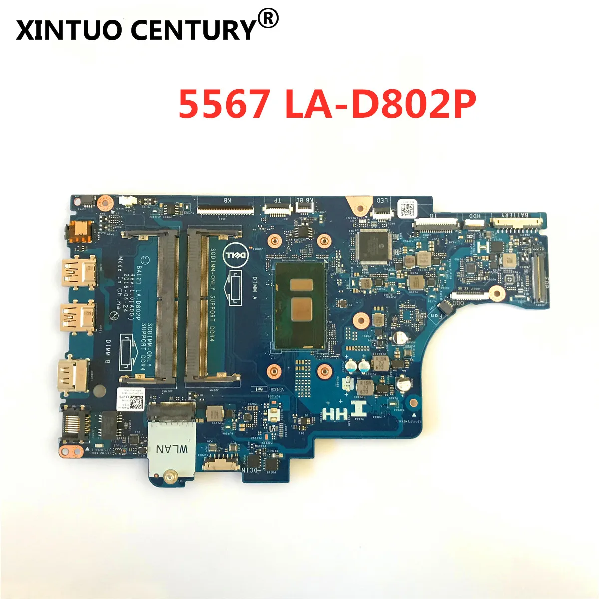 Для Dell Inspiron 5567 5767 CN-0DG5G3 Материнская плата ноутбука DG5G3 BAL21 LA-D802P I5-7200U DDR4 материнская