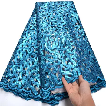 

2020 New Design African Lace Fabric High Quality French Nigerian handcut organza Lace Fabric With Sequins Ki170