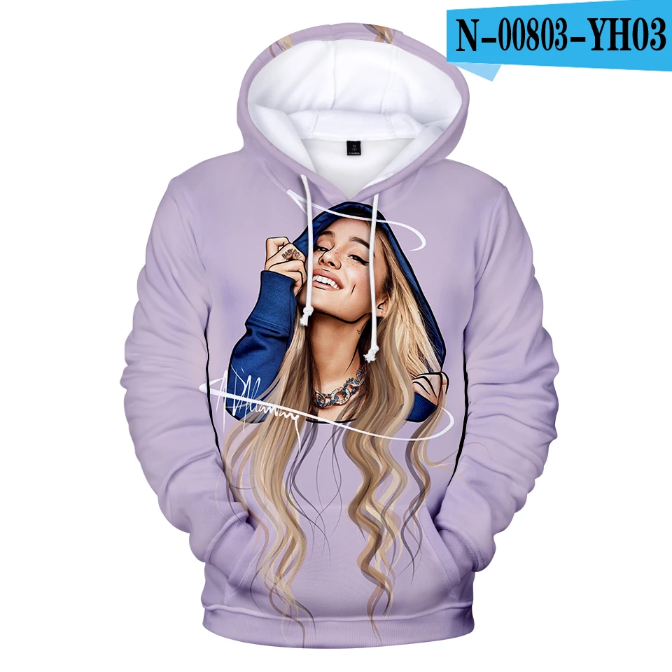 YH03 Новинка года, 3D толстовки с капюшоном Ariana Grande Thank U next для женщин и мужчин, повседневные 3D толстовки с капюшоном Ariana Grande, свитшоты XXS-4XL - Цвет: YH03