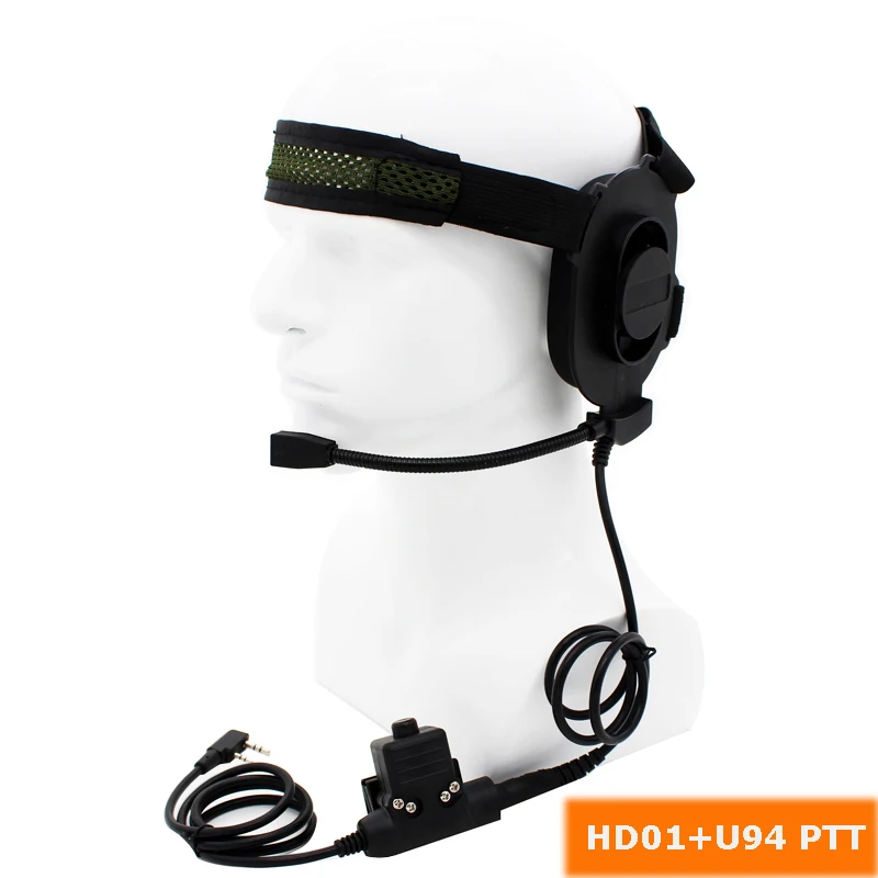 Z Тактический HD01 с U94 PTT Peltor PTT двухстороннее радио гарнитура для BaoFeng UV-5R UV-82 BF-F8HP UV-6R Retevis RT-5R иди и болтай Walkie Talkie - Цвет: HD01 with U94