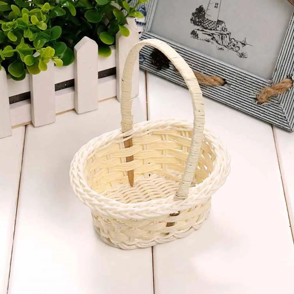  Plastic Weaving Vegetable Fruit Picnic Garden Storage Basket Box Cosmetics Organizer Wedding Party 