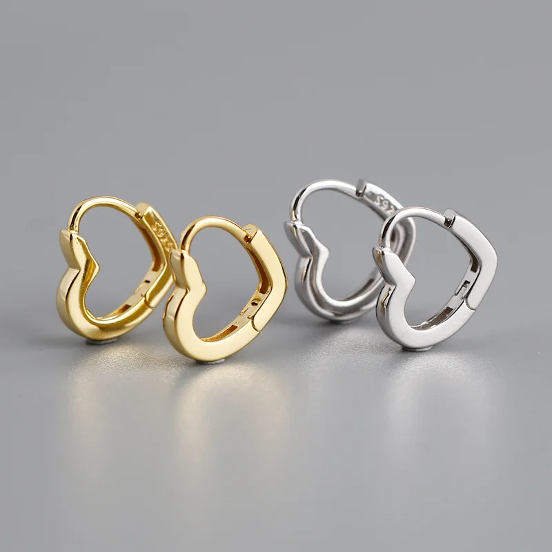 

Genuine 925 Sterling Silver Love Heart Small Hoop Earrings Delicate Cute Heart Huggie Hoops HypoallergenicJewelry for Women Girl