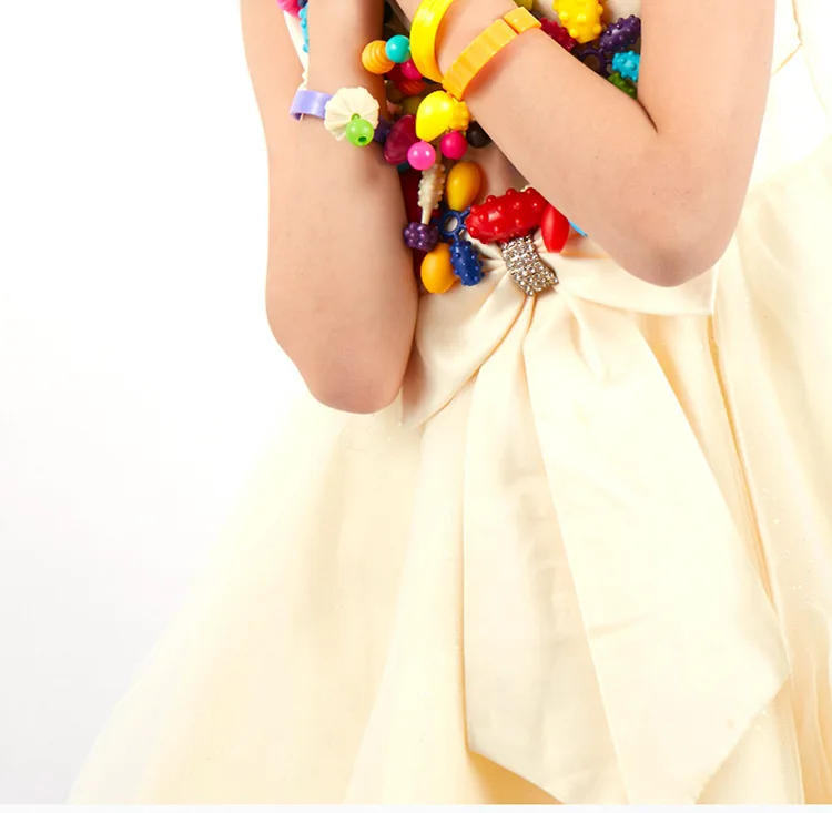 Беспроводной поп браслет из бисера креативный гибкий детский ручной работы DIY обучающий игрушечный браслет для девочек ожерелье струна из бисера Brac