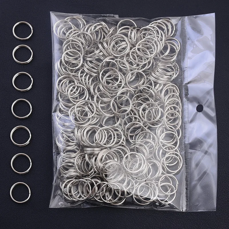100 шт/Партия 15 мм брелоки для цепочки для ключей женские Diy аксессуары сплит-кольцо для ключей петля кольца брелоки разъем - Цвет: key rings 100pcs