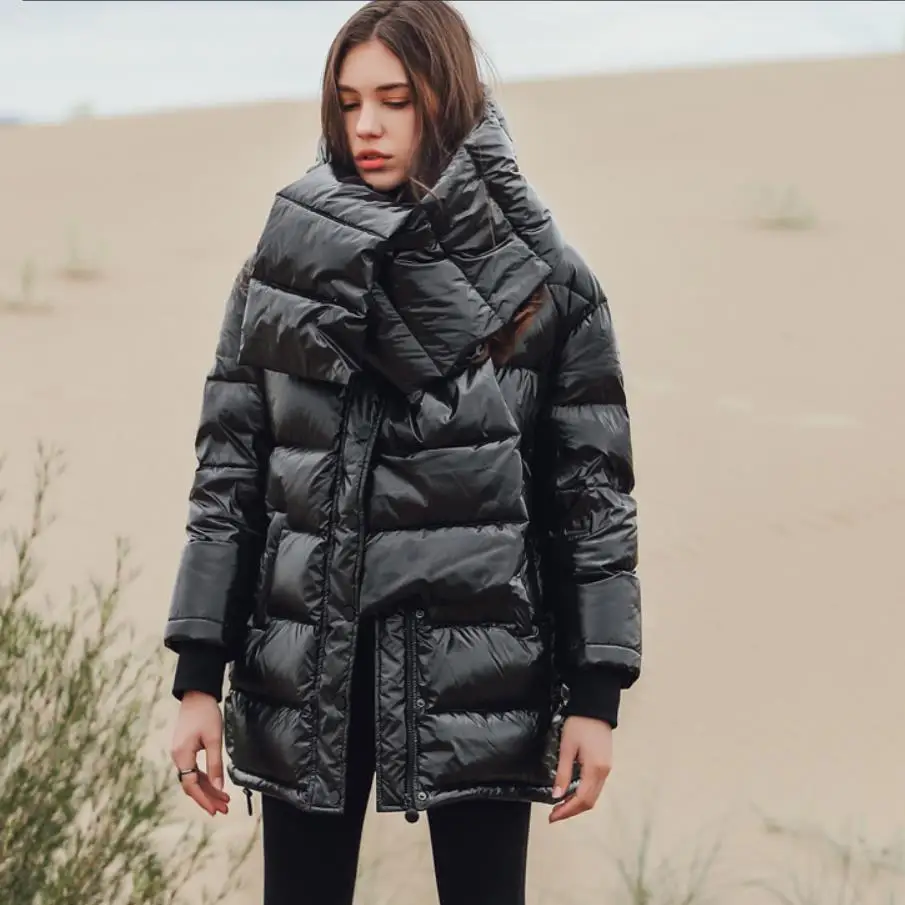 Winter new fashion women's waterproof duck down jacket female oversized
