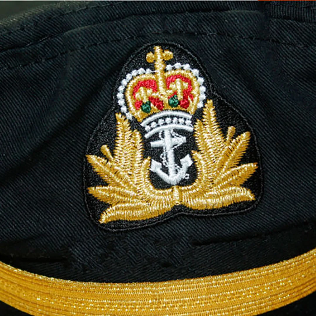 Black White Sailor Captain Hat Uniforms Costume Party Cosplay Stage Perform Flat Navy Military Cap For Adult Men Women BBYES