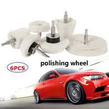 

6 Pcs Polishing Pad Set Buffing Pad Mop Drill Buffing Wheel For Car Glass Cleaning Polisher Accessories
