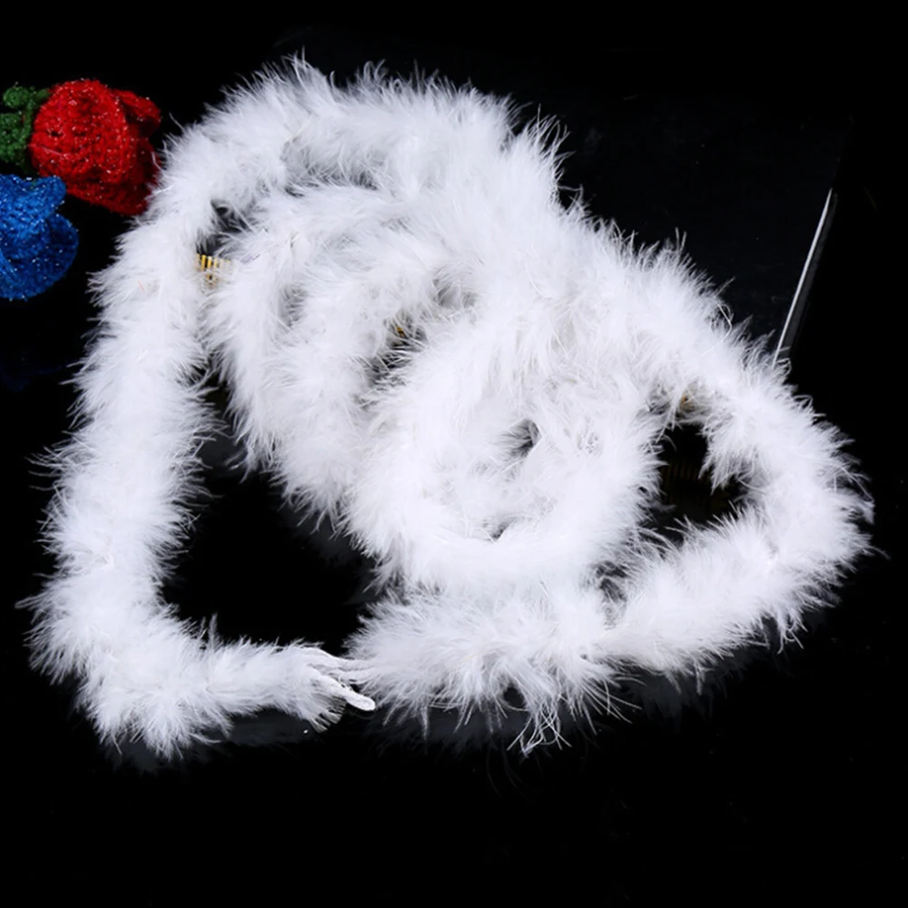 

5 Pcs 2M White Christmas Tree Feather Xmas Ribbon Strip Party Garland Wedding Decorations Accessories