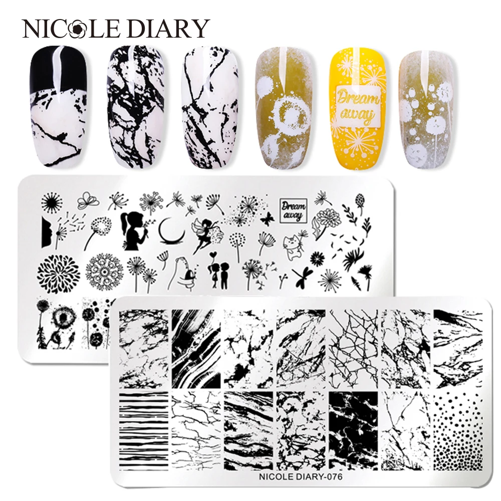 NICOLE дневник из нержавеющей стали для штамповки ногтей пластины цветы для дизайна ногтей DIY наклейки для ногтей Аксессуары для трафаретов инструмент