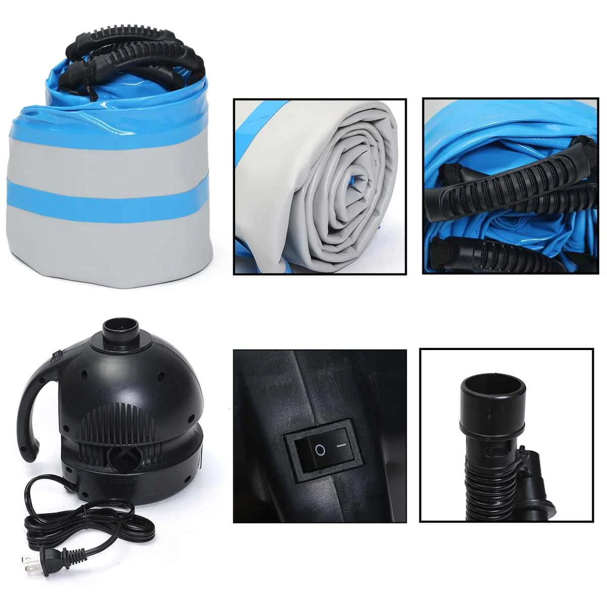 5x0.4m Inflatable Gymnastics Tumbling Air Track Floor Trampoline Electric Air Pump for Home Use/Training/Cheerleading/Beach