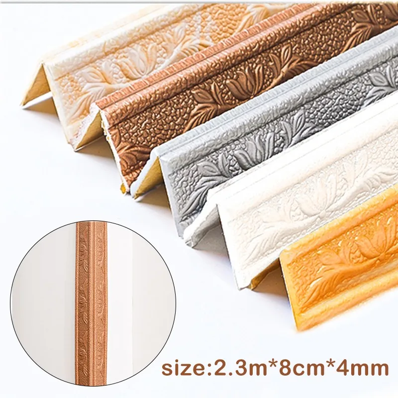 3d Wall Trim Line Skirting Border Self Adhesive Waterproof Baseboard
