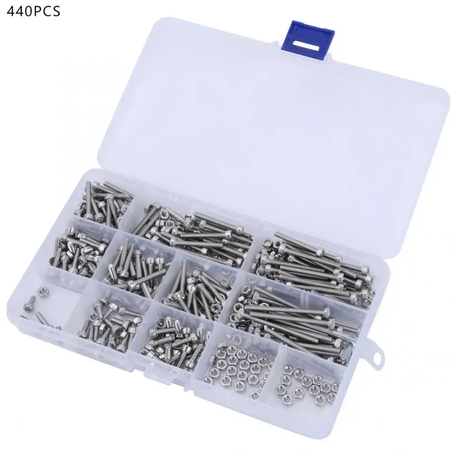 

Stainless Self Tapping Screws M3 Hex Socket Stainless Steel SS304 Screw Bolt Nut Assortment Set Good Corrosion Resistance