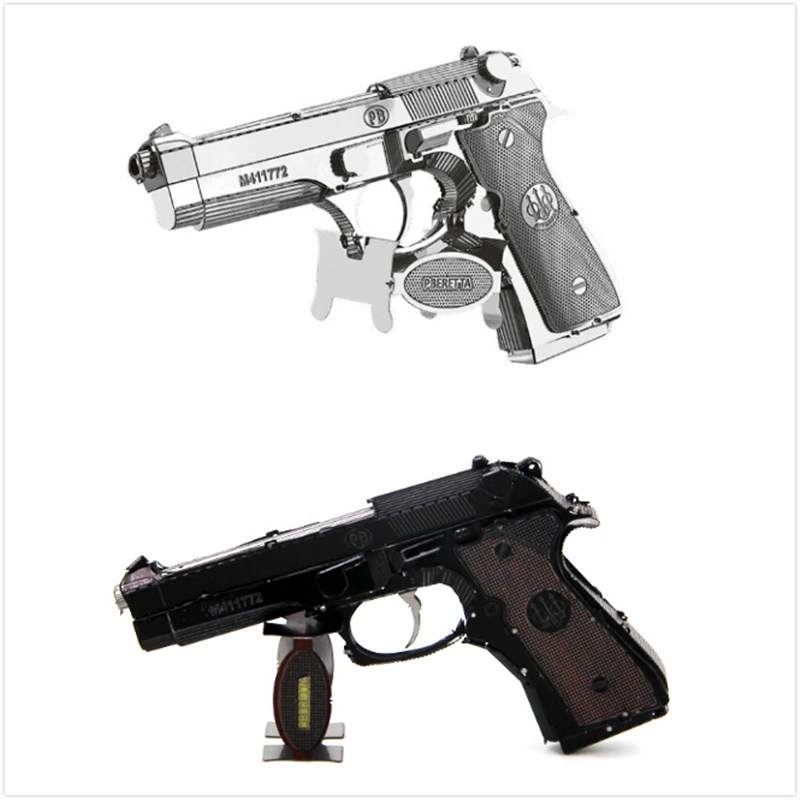 Beretta 92 Hand Gun 3D Metal Puzzles DIY Nano Model Kits Laser Cut Assemble Jigsaw Adult Gifts Toys Educational Collection | Игрушки и