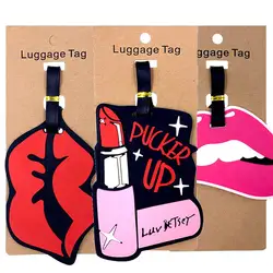 Модная губная помада для губ чемодан ID Addres держатель силикагель аксессуары для путешествий багаж для багажа бирки для багажа женская