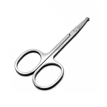 

100% New 1pc 3.5" Stainless Steel Mini Portable Curved Mustache Nose Ear Hair Remover Scissor Trimmer Safety Personal Care Tools