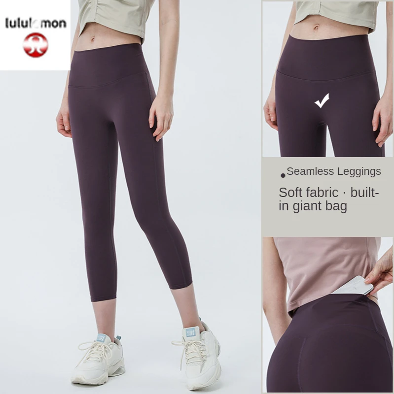 Nudo senza cuciture a vita alta da donna con Leggings da Yoga tascabili tuta  da moto elasticizzata pantaloni da palestra da corsa pantaloni|Yoga Pants|  - AliExpress