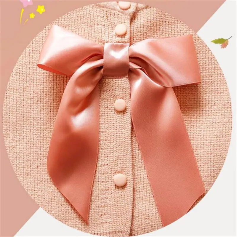 Lawadka Spring Kids Vest For Girl Fashion Bow Solid Children Cardigan Sweater Outwear Sleeveless Baby Waistcoat Clothes