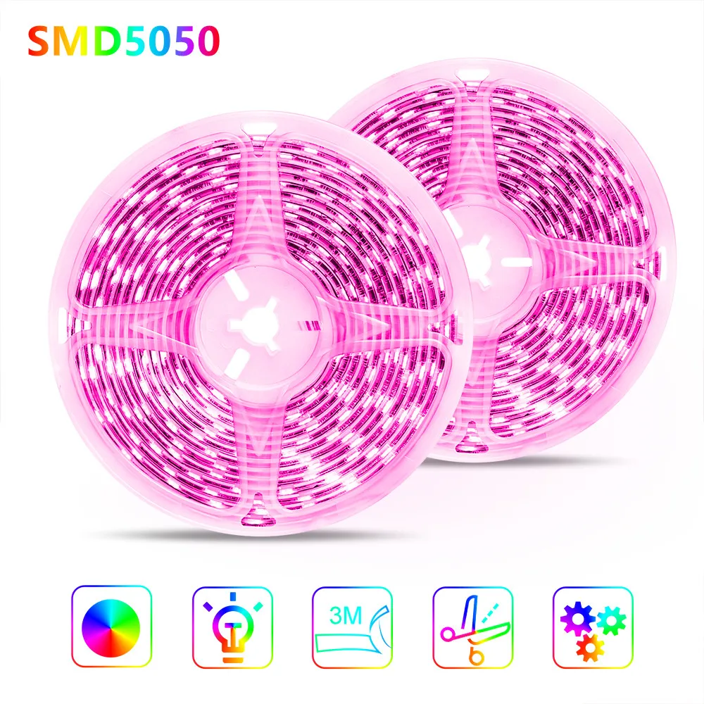 

LED Strip 12V 5050 Light Strip LED Ribbon Lamp Flexible Light Tape RGB Waterproof rgb TV Backlight Lighting Home Decoration Lamp