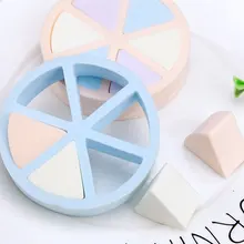 Треугольный лепесток порошок 6 шт слоеная круглая подушка косметический спонж макияж поролон случайный цвет