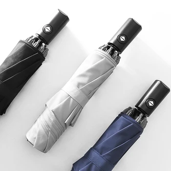 

Automatic Reverse Umbrella Men Women 8 Ribs Windproof Golf Umbrella Clear Paraguas Three Folding Inverted Umbrellas Mens Gift
