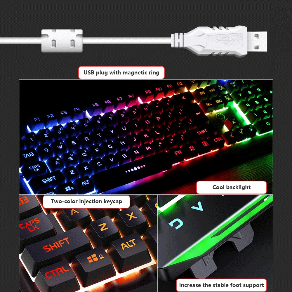 2020 игровая клавиатура и мышь компьютерная RGB с подсветкой Механическая