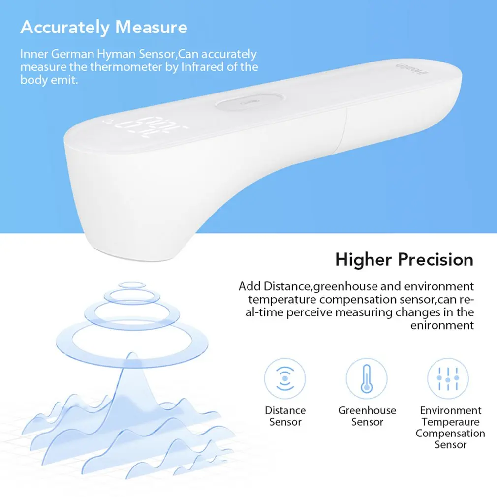 Original Xiaomi Mijia iHealth Thermometer LED Non Contact Digital Infrared Forehead Body Thermometer for Baby Kids Adults Elders