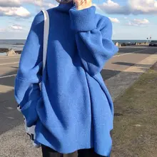

2021 Women's Turtleneck Sweater Spring Autumn Solid Long Sleeve New Pattern Casual Knitting Pulloveres Overszied Sweaters Women