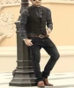 2022 Brown Men's Casual Herringbone Pattern Suit Vest Wool/Tweed Suit Vest U-neck Waistcoat Groomsmen For Wedding 2