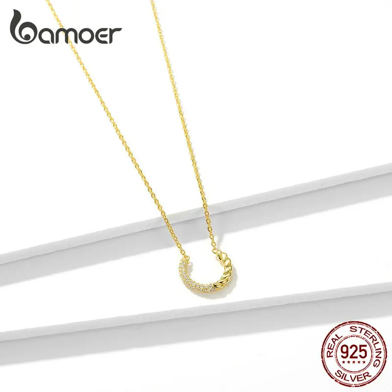 Bamoer, 925 пробы, Серебряное короткое ожерелье, Круглый Круг, колье, ожерелье для женщин, свадебное, повседневное, хорошее ювелирное изделие, аксессуары, GAN137