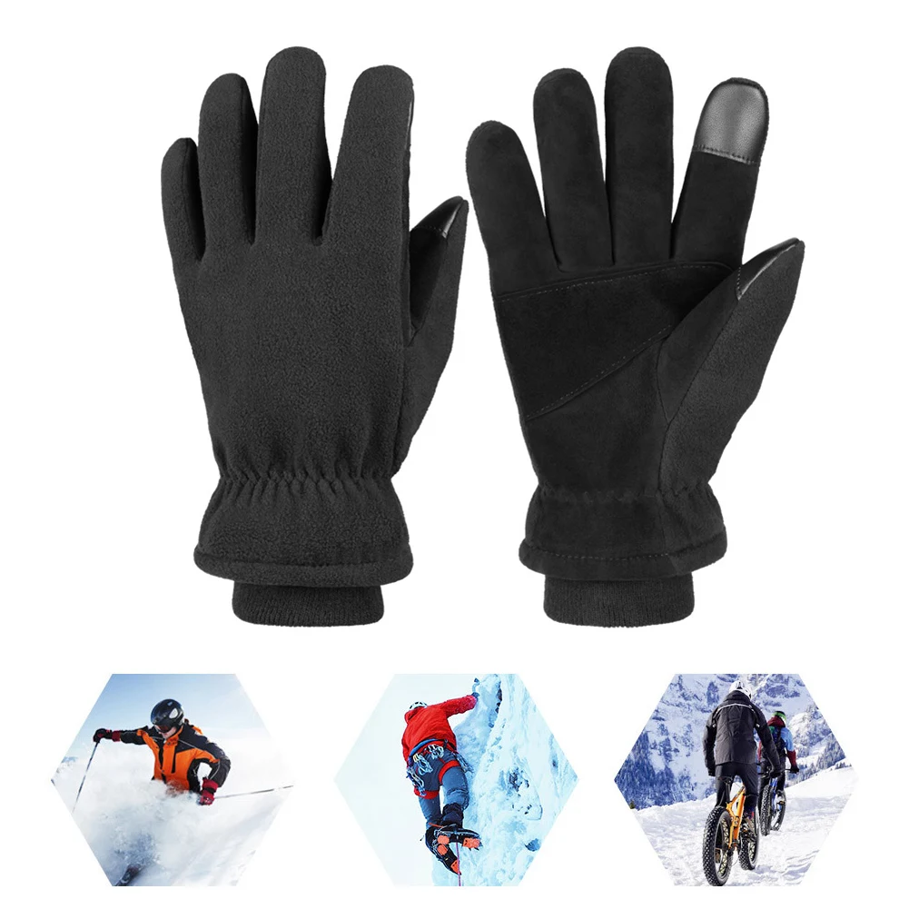 Winter Gloves Waterproof Polar Fleece Climbing Wear Resistant Skiing Warm Hands Cycling Outdoor Riding Unisex Anti Slip Thermal