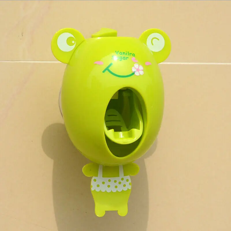 2019 Cute Cartoon Plastic Auto Toothpaste Dispenser Device Easy Squeeze Wall Mount Home Decor Kids US Bathroom Accessories