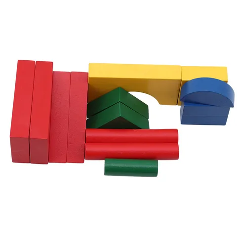 Early Education Toy Wooden Block 15 Grains Rainbow Building Blocks Baby Shape Cognitive Educational Toys