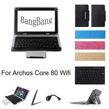 

for Archos Core 80 Wifi Tablet Bluetooth Wireless Keyboard Cover Case Spanish Russian Keyboard+Stylus Pen+OTG