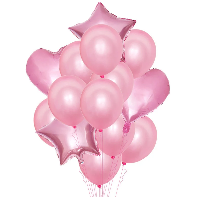 14 шт. новые розовые золотые латексные воздушные шары, алюминиевые воздушные шары, набор для дня рождения, вечеринки, сцены, украшения, воздушный шар с блестками для детей и взрослых, надувные - Цвет: 03