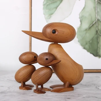 

NORDIC CLASSIC WOOD DUCK DECORATION HANDMADE PUPPET CREATIVE HOME WOOD CARVING CRAFTS CABINET ORNAMENT DESKTOP DECORATION GIFT