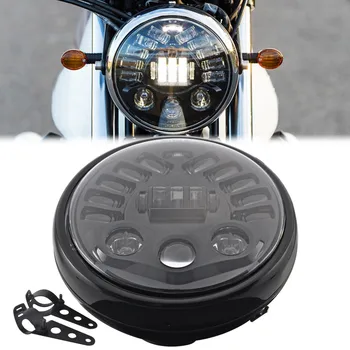 

7.5" Motorcycle Round LED Headlight Running light Turn Signals Lights For Harley Sportster XL Dyna FatBob Cafer Racer Bobber