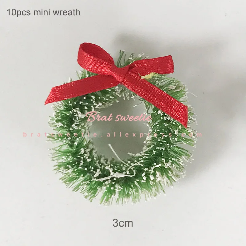 Рождественские деревянные буквенные знаки Санта Клаус Рождественский Снеговик пусть это снег Снежинка Noel украшения рождественские украшения для дома - Цвет: 10pc 3cm wreath
