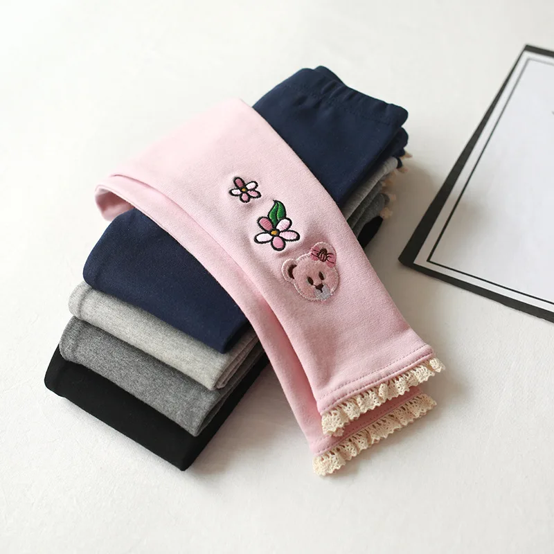 Girl'S Leggings Spring And Autumn New Style CHILDREN'S Trousers Korean-style Baby Girls Outer Wear Trousers Versatile Carto