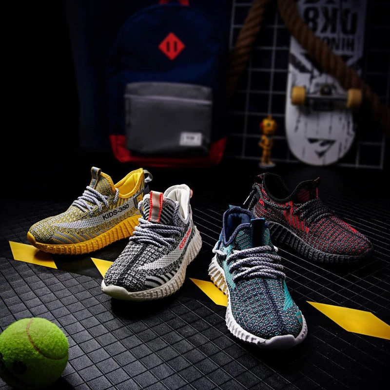 Новинка; крутая обувь для бега для мальчиков; детская обувь унисекс; цвет желтый, красный; дышащая Спортивная обувь для девочек; светильник; Детская школьная спортивная обувь