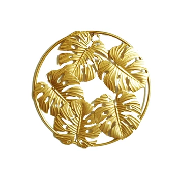 

Wall Decoration Creative Home Living Room Shop Iron Gold Three-Dimensional Leaf Wall Hanging Decorative Painting Style D