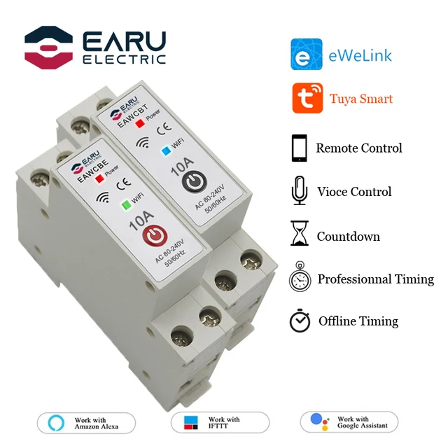 EARU- Smart Home Wifi Wireless Remote Switch Breaker Light Controller