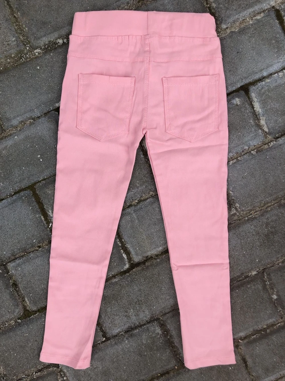 Новые яркие однотонные леггинсы для девочек джеггинсы, штаны детские джинсовые леггинсы с карманами