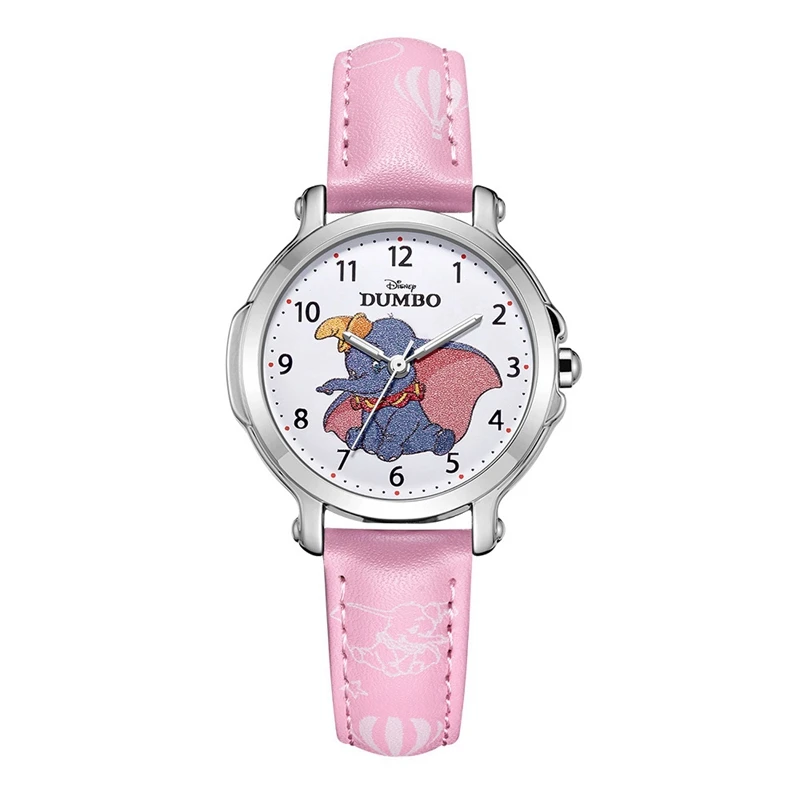 Дисней бренд DUMBO Девушка Дети Кварцевые часы начальной студентки часы водонепроницаемые для ребенка часы Рождественский подарок год - Цвет: Розовый