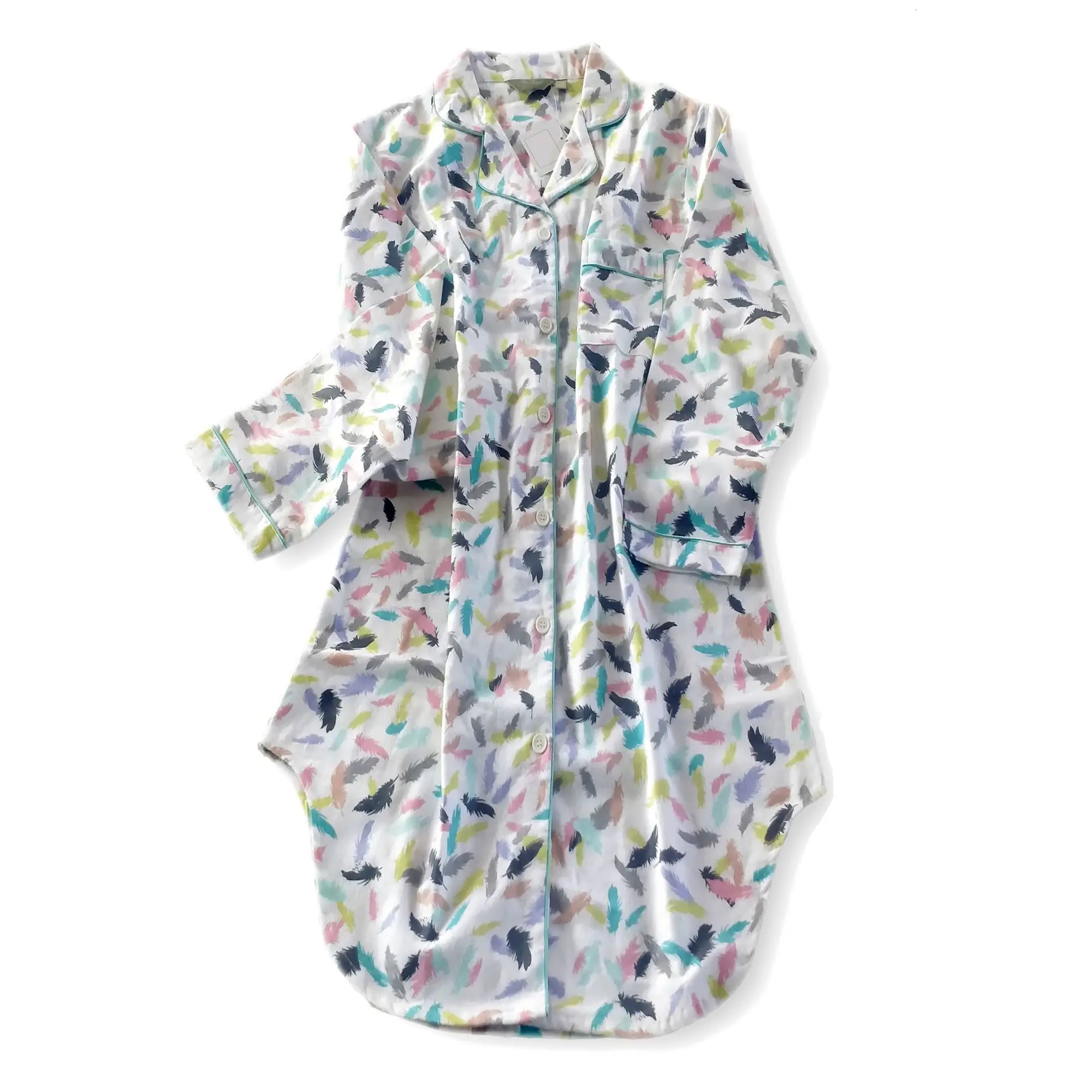 women nightgown Женские ночные рубашки на зиму и весну, Повседневная Ночная рубашка в полоску и горошек, хлопок, ночная рубашка размера плюс, Ночная одежда - Цвет: women nightgown