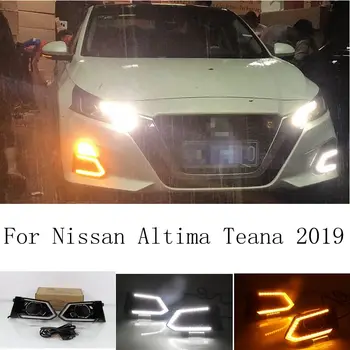 

2PCS LED Daytime Running Light Waterproof Car 12V LED DRL fog Lamp with Turn Signal style Relay For Nissan Altima Teana 2019