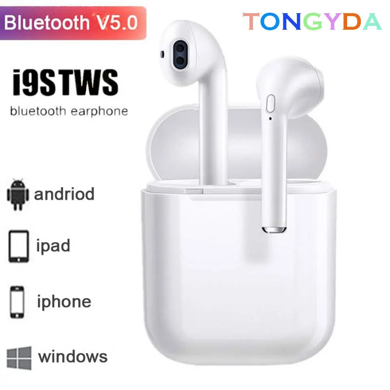 

i9s TWS Mini Wireless Bluetooth Earphone Stereo Earbud Headset Headphones Mic For Iphone Xiaomi All Smart Phone i7 i12