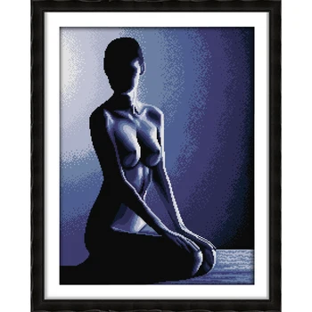 

Everlasting love Body art Chinese cross stitch kits Ecological cotton stamped printed 14CT 11CT DIY wedding decoration for home