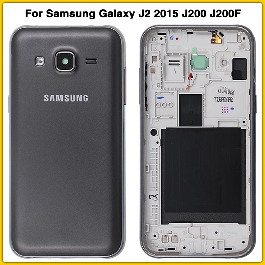 J200 полный корпус чехол для Samsung Galaxy J2 2015 J200F J200G батарея задняя крышка Дверь +