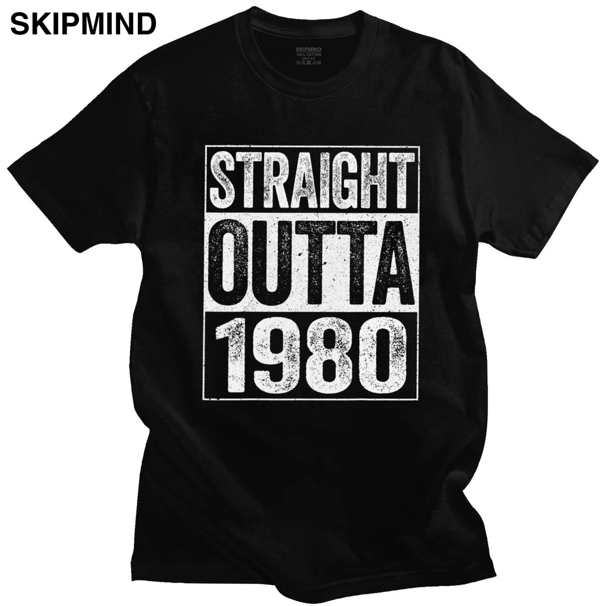 Модные Straight Outta 1980 футболка для мужчин 100% хлопок 40th подарок на день рождения