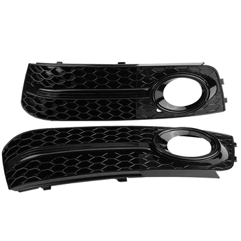 

2pcs for RS4 Style Glossy Black Front Bumper Fog Light Grilles Cover for Audi A4 B8 2009 2010 2011 2012 bumper grille